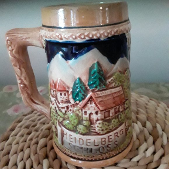 Vintage Ceramic Beer Stein Depicting German Scenes - Picture 1 of 8